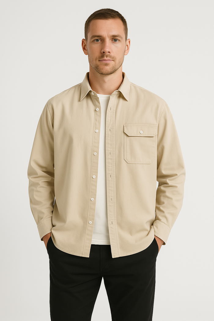 Camisole de l'homme avec bottes - 100% Algon - Corte Relaxed - Manga Larga para Uso Casual