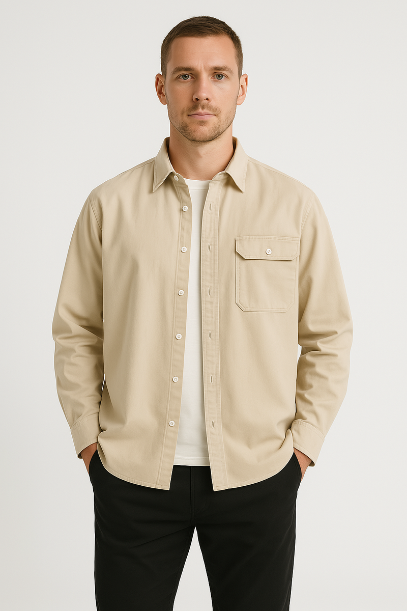 Camisole de l'homme avec bottes - 100% Algon - Corte Relaxed - Manga Larga para Uso Casual