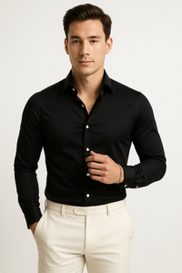 Chemise d'affaires pour hommes avec capuchon - Slim Fit - Langarm für elegante Anlässe