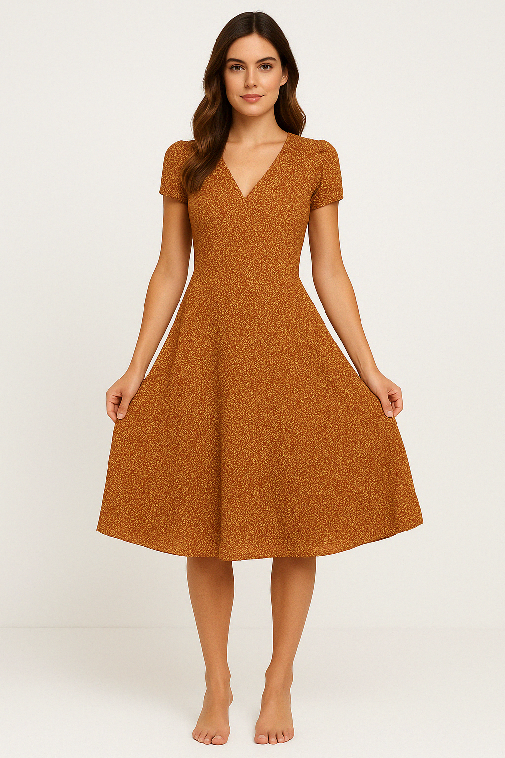 Robe d'été élégante à col en V pour un look stylé