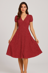 Robe d'été élégante à col en V pour un look stylé