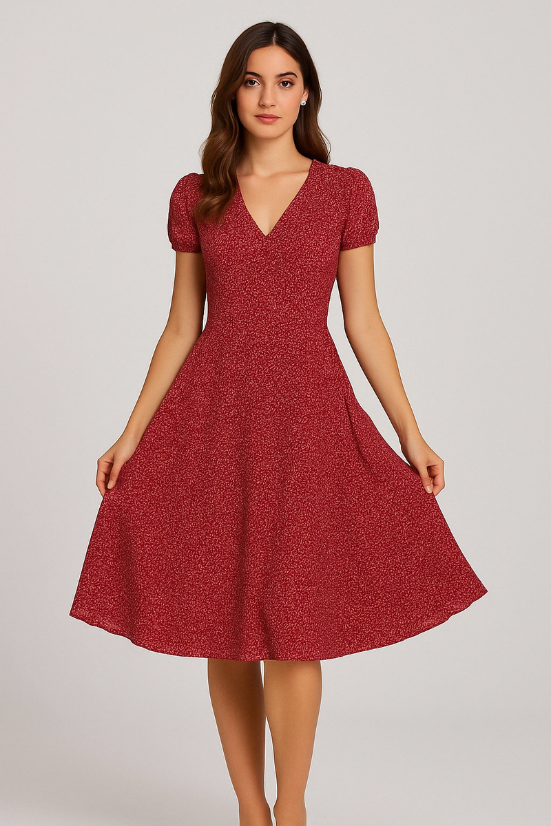 Robe d'été élégante à col en V pour un look stylé