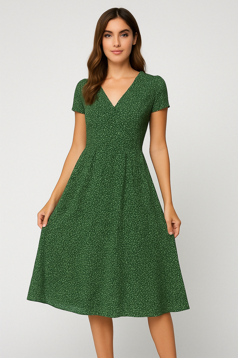 Robe d'été élégante à col en V pour un look stylé