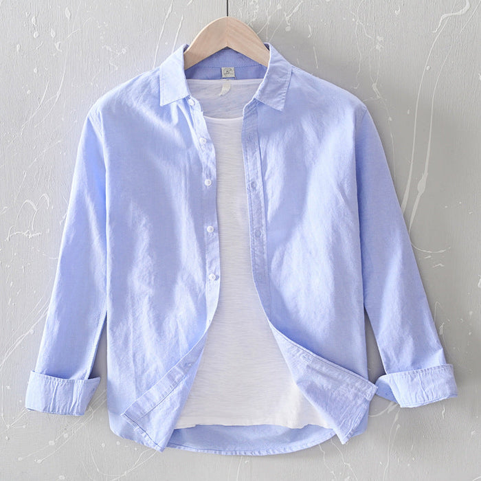 Camisa Masculina de Manga Longa Casual de Ajuste Relaxado para Sempre Estilo e Conforto