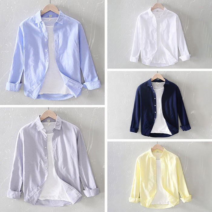 Camisa Masculina de Manga Longa Casual de Ajuste Relaxado para Sempre Estilo e Conforto