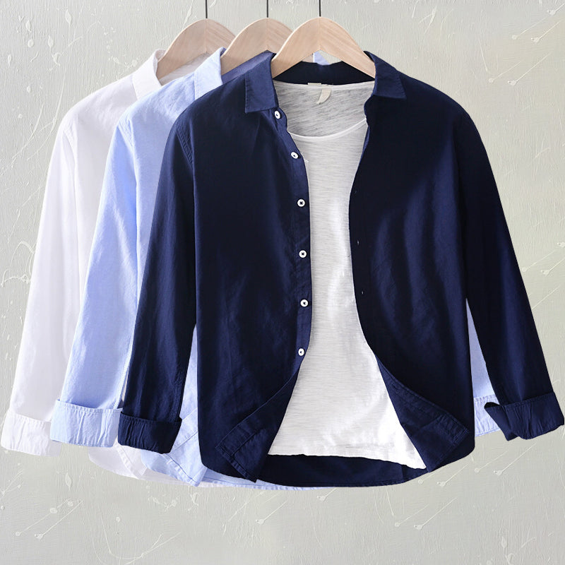 Camisa Masculina de Manga Longa Casual de Ajuste Relaxado para Sempre Estilo e Conforto