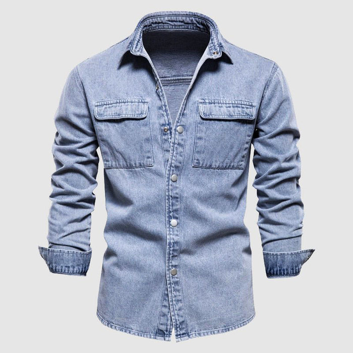 Camisole de jeans moderne pour homme avec bolsillos dans le dos