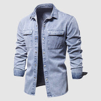 Camisole de jeans moderne pour homme avec bolsillos dans le dos
