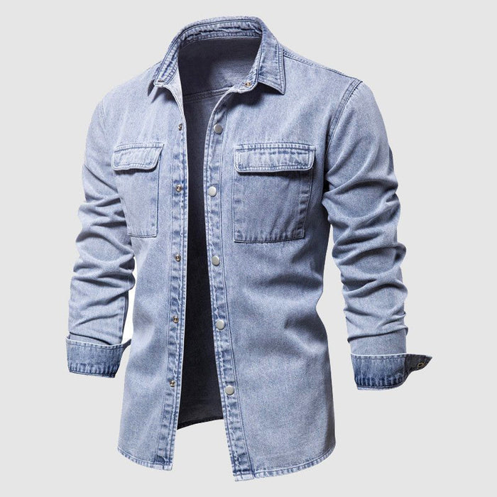 Camisole de jeans moderne pour homme avec bolsillos dans le dos