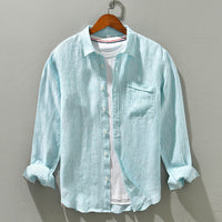 Camisa Casual para Hombre - Manga Larga, Botón Frontal, Cuello Clásico y Tejido Transpirable