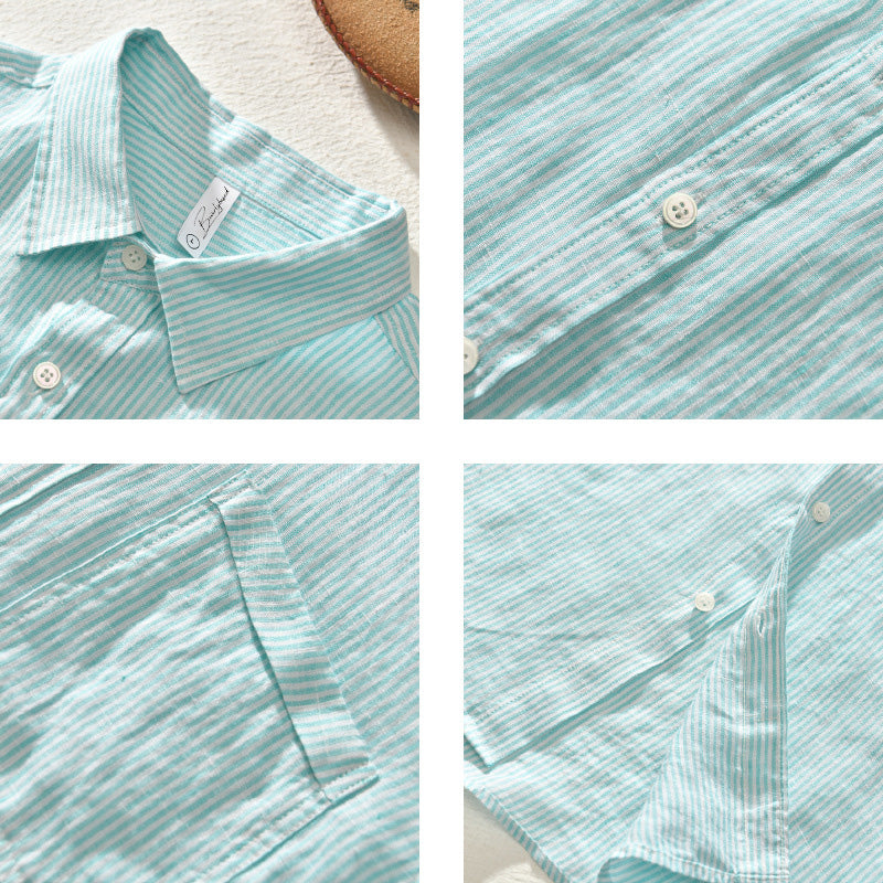 Camisa Casual para Hombre - Manga Larga, Botón Frontal, Cuello Clásico y Tejido Transpirable