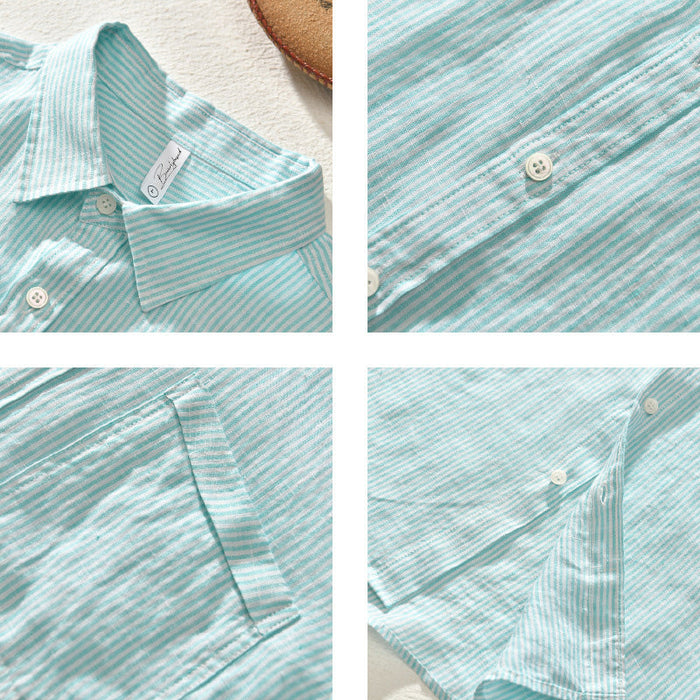 Camisa Casual para Hombre - Manga Larga, Botón Frontal, Cuello Clásico y Tejido Transpirable