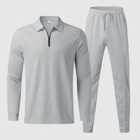 Ensemble Décontracté pour Hommes - Top à Col Quarter-Zip - Pantalons à Taille Élastique - Tissu Respirable