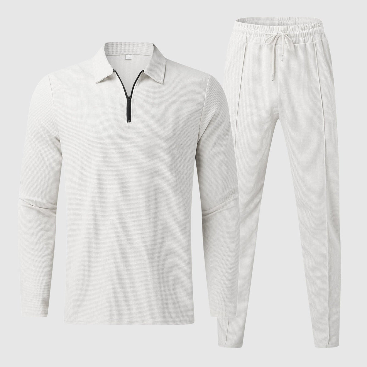 Ensemble Décontracté pour Hommes - Top à Col Quarter-Zip - Pantalons à Taille Élastique - Tissu Respirable
