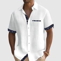 Camisole de manga corta pour homme avec estampille de cuadros parfaite pour les vacances