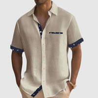 Camisole de manga corta pour homme avec estampille de cuadros parfaite pour les vacances