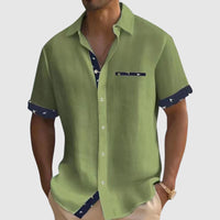 Camisole de manga corta pour homme avec estampille de cuadros parfaite pour les vacances