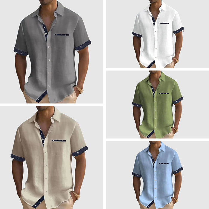 Camisole de manga corta pour homme avec estampille de cuadros parfaite pour les vacances