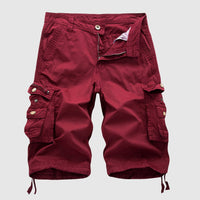 Short cargo pour hommes - coton robuste avec multiples poches - longueur au niveau du genou, style décontracté