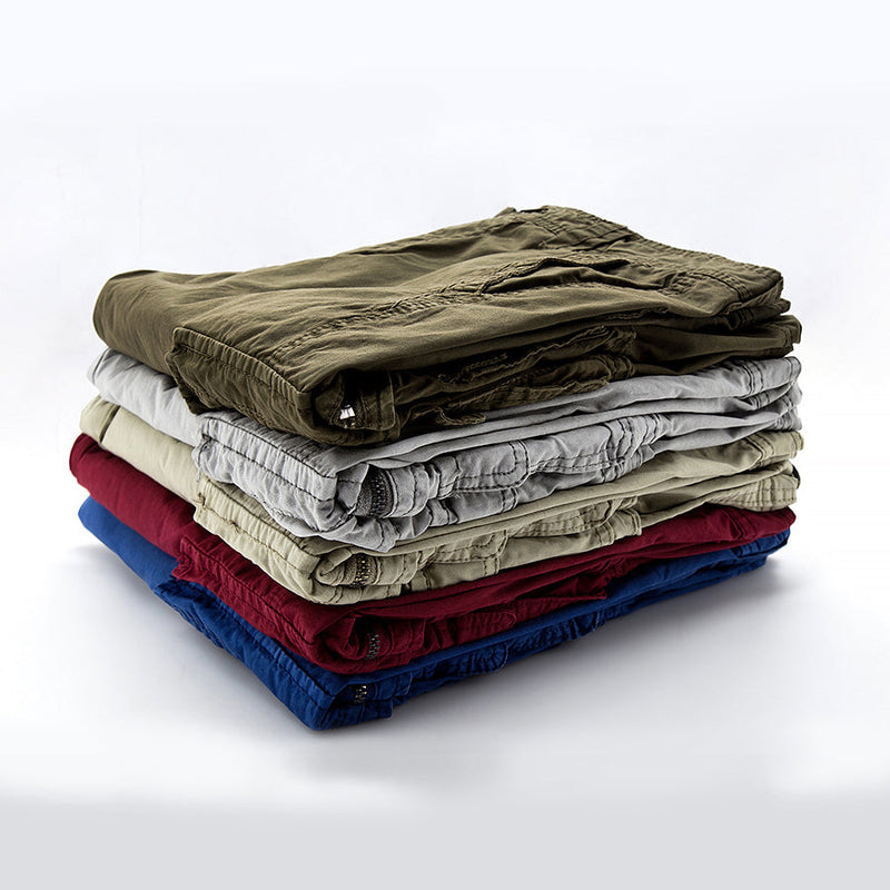 Short cargo pour hommes - coton robuste avec multiples poches - longueur au niveau du genou, style décontracté