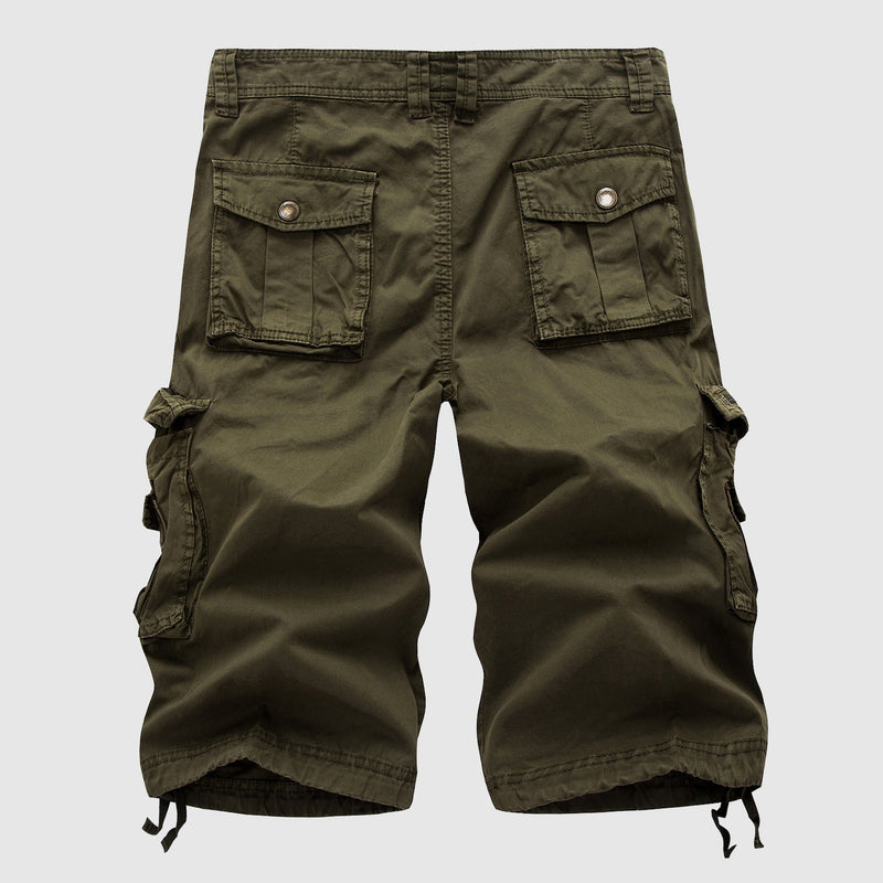 Short cargo pour hommes - coton robuste avec multiples poches - longueur au niveau du genou, style décontracté