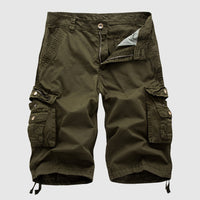 Short cargo pour hommes - coton robuste avec multiples poches - longueur au niveau du genou, style décontracté