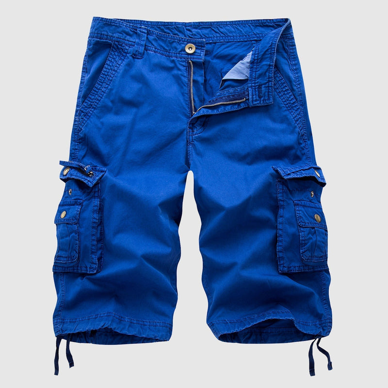 Short cargo pour hommes - coton robuste avec multiples poches - longueur au niveau du genou, style décontracté