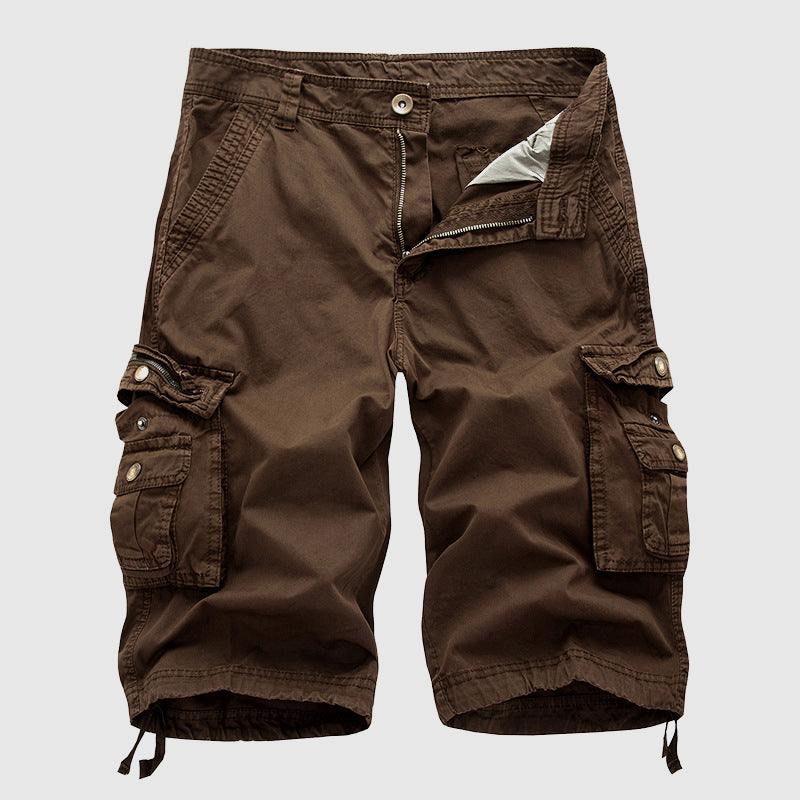 Short cargo pour hommes - coton robuste avec multiples poches - longueur au niveau du genou, style décontracté