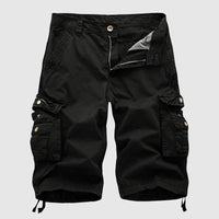 Short cargo pour hommes - coton robuste avec multiples poches - longueur au niveau du genou, style décontracté