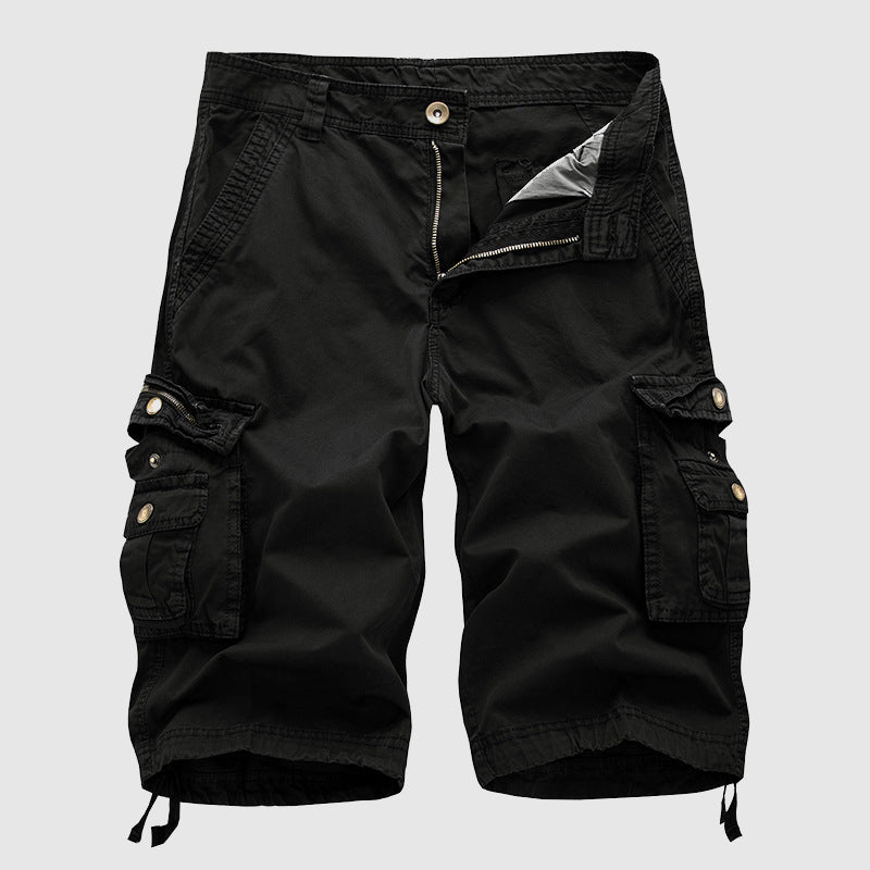 Short cargo pour hommes - coton robuste avec multiples poches - longueur au niveau du genou, style décontracté