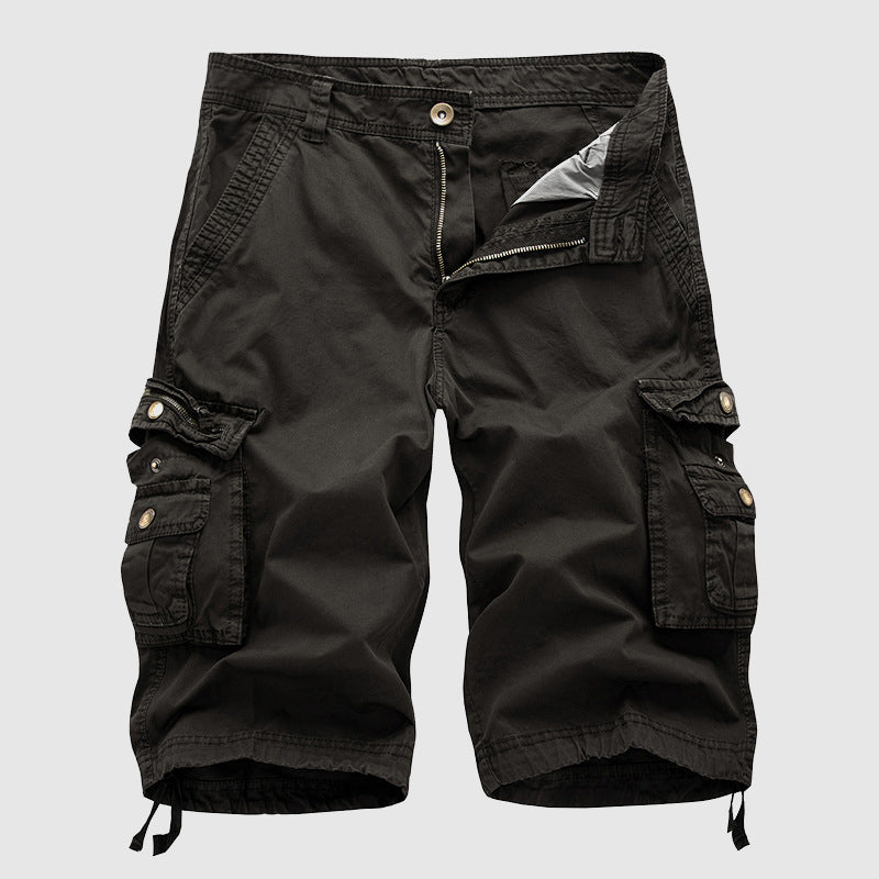 Short cargo pour hommes - coton robuste avec multiples poches - longueur au niveau du genou, style décontracté