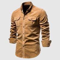 Chemise décontractée à maille simple pour homme, coupe slim élégante