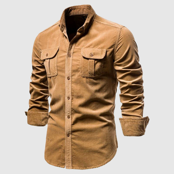 Chemise décontractée à maille simple pour homme, coupe slim élégante
