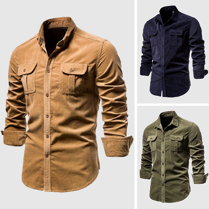 Chemise décontractée à maille simple pour homme, coupe slim élégante
