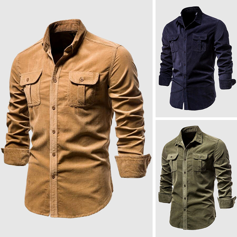 Chemise décontractée à maille simple pour homme, coupe slim élégante