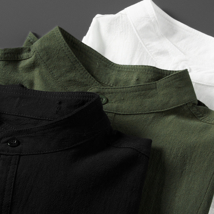 Harnais pour hommes avec stehkragen - Langarm mit Roll-Up-Funktion - Atmungsaktives Strukturiertes Gewebe