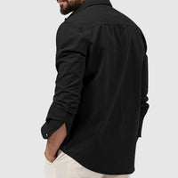 Harnais pour hommes avec pied de biche - Langarm, Lässiger Sitz & Zwei Brusttaschen
