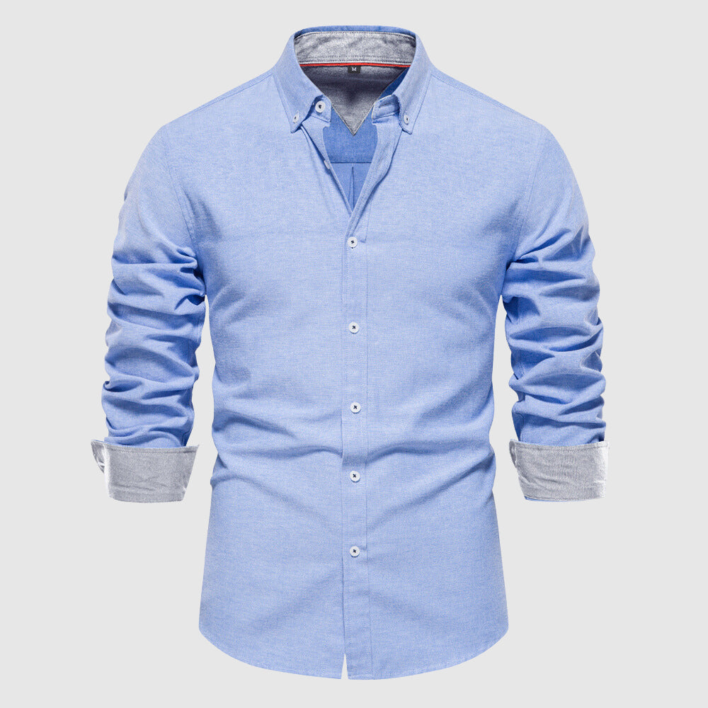 Camicia Oxford Casual da Uomo a Maniche Lunghe