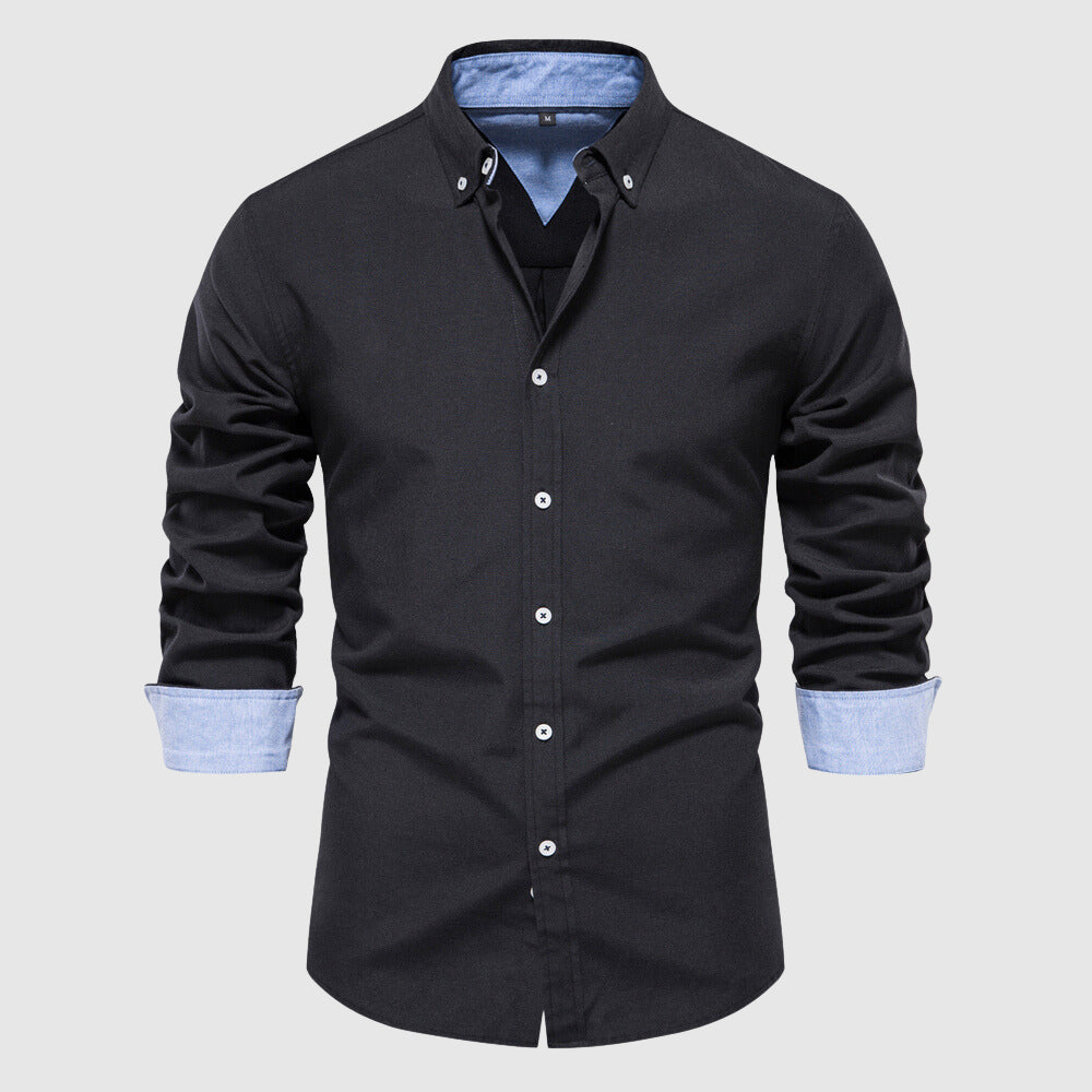 Camicia Oxford Casual da Uomo a Maniche Lunghe