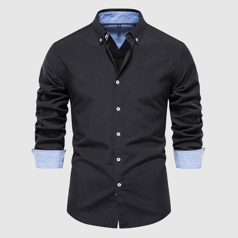 Camicia Oxford Casual da Uomo a Maniche Lunghe
