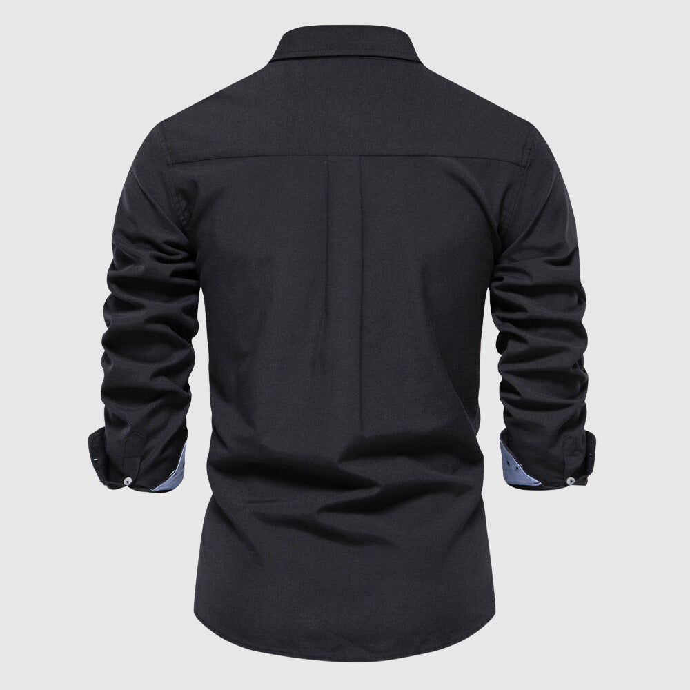 Camicia Oxford Casual da Uomo a Maniche Lunghe