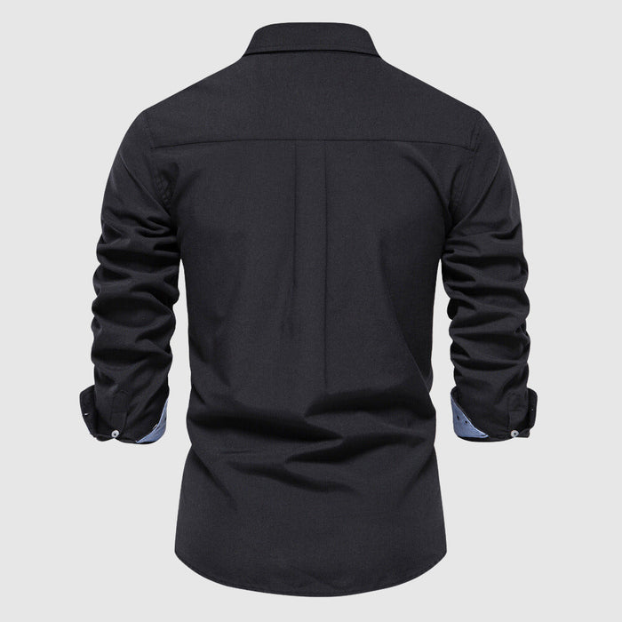 Camicia Oxford Casual da Uomo a Maniche Lunghe