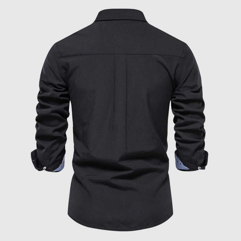 Camicia Oxford Casual da Uomo a Maniche Lunghe