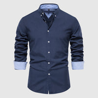 Camicia Oxford Casual da Uomo a Maniche Lunghe