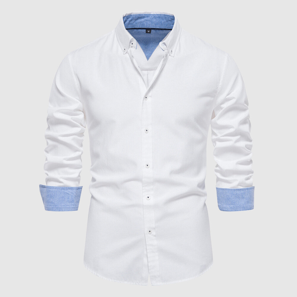 Camicia Oxford Casual da Uomo a Maniche Lunghe