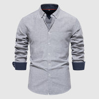 Camicia Oxford Casual da Uomo a Maniche Lunghe