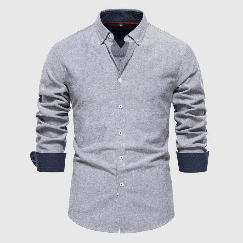 Camicia Oxford Casual da Uomo a Maniche Lunghe