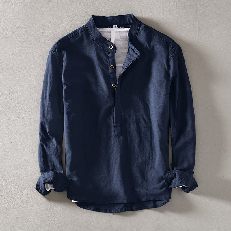 Camisa casual de manga larga pour homme avec cuello estándar pour un estilo cómodo y elegante