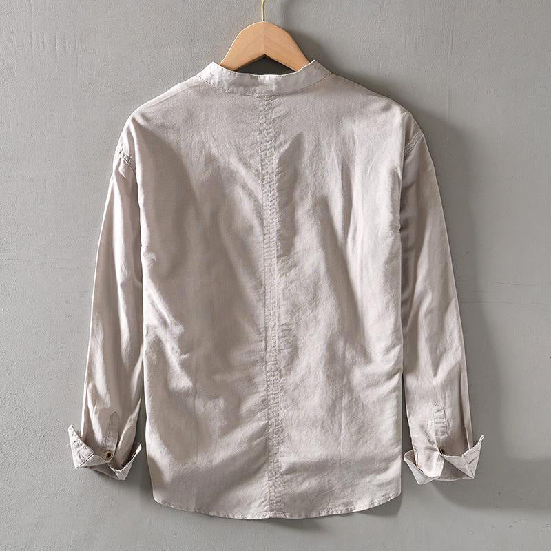 Camisa casual de manga larga pour homme avec cuello estándar pour un estilo cómodo y elegante