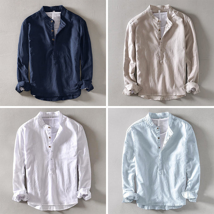 Camisa casual de manga larga pour homme avec cuello estándar pour un estilo cómodo y elegante
